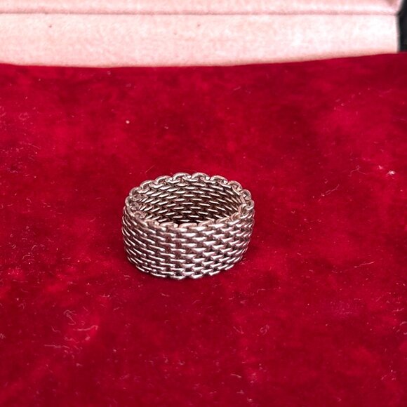Tiffany & Co Somerset Mesh Ring Sterling Silver 925 – Size 7 Authentic - Picture 3 of 9